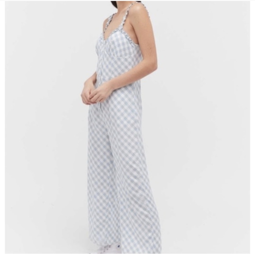 Urban Outfitters,Blue Gingham Women's Jumpsuit,Size L